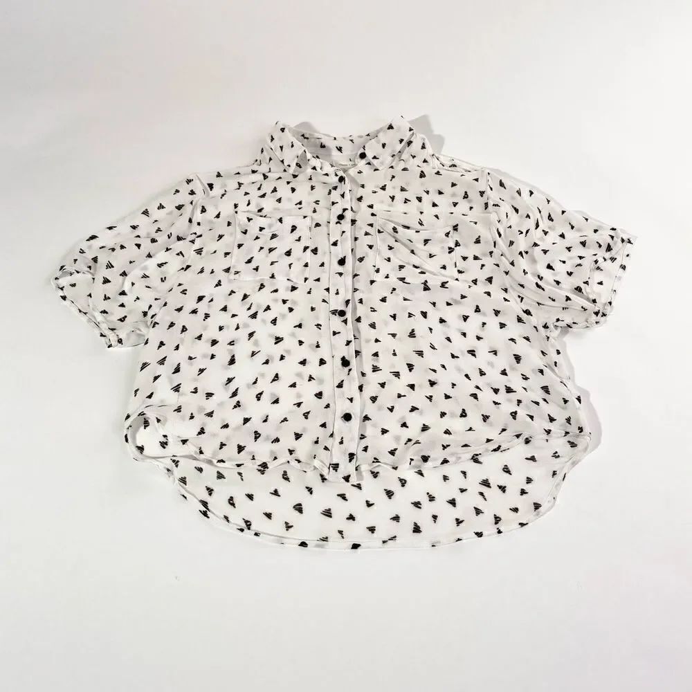 Silence and noise black and white button down
